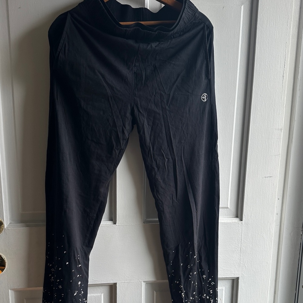 Zumba Fitness Black Leggings with White Accents